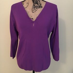 Sexy purple sweater with twist  on neckline!